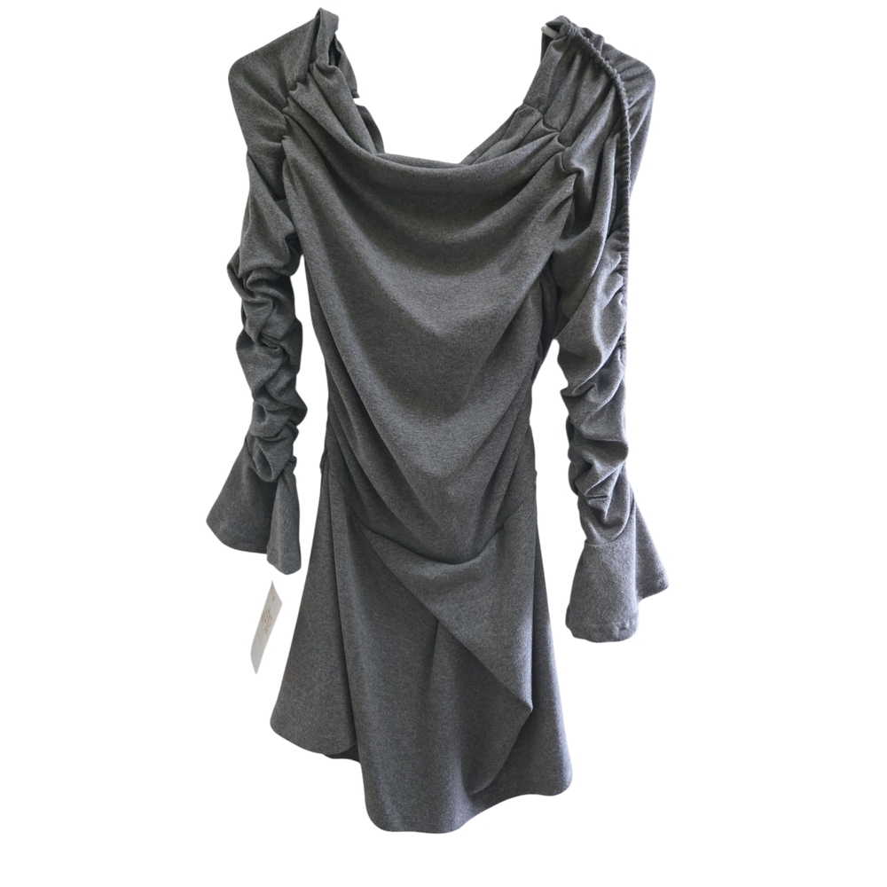 Chic Long Sleeve Gray Dress SZ M